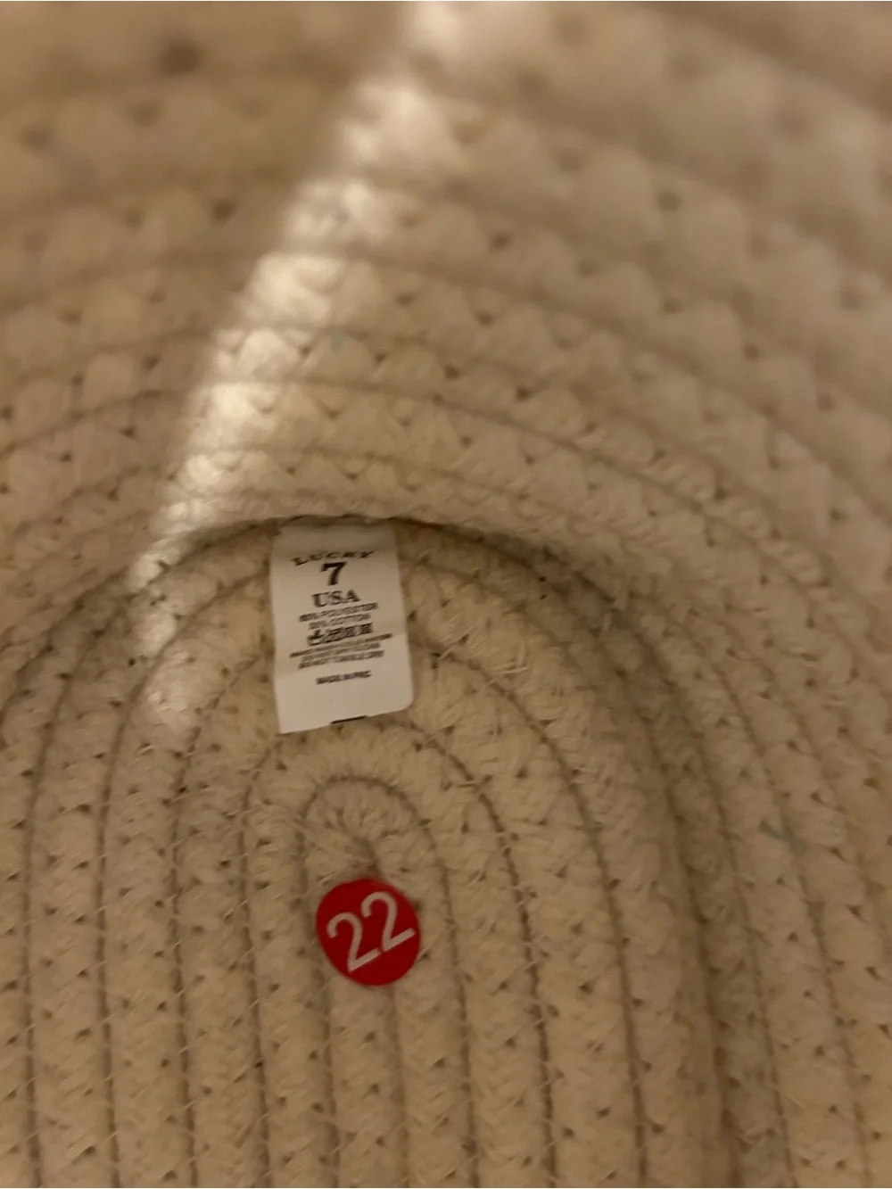 The Yum Vibes Cream Woven Tote with LOVE Shoulder Straps